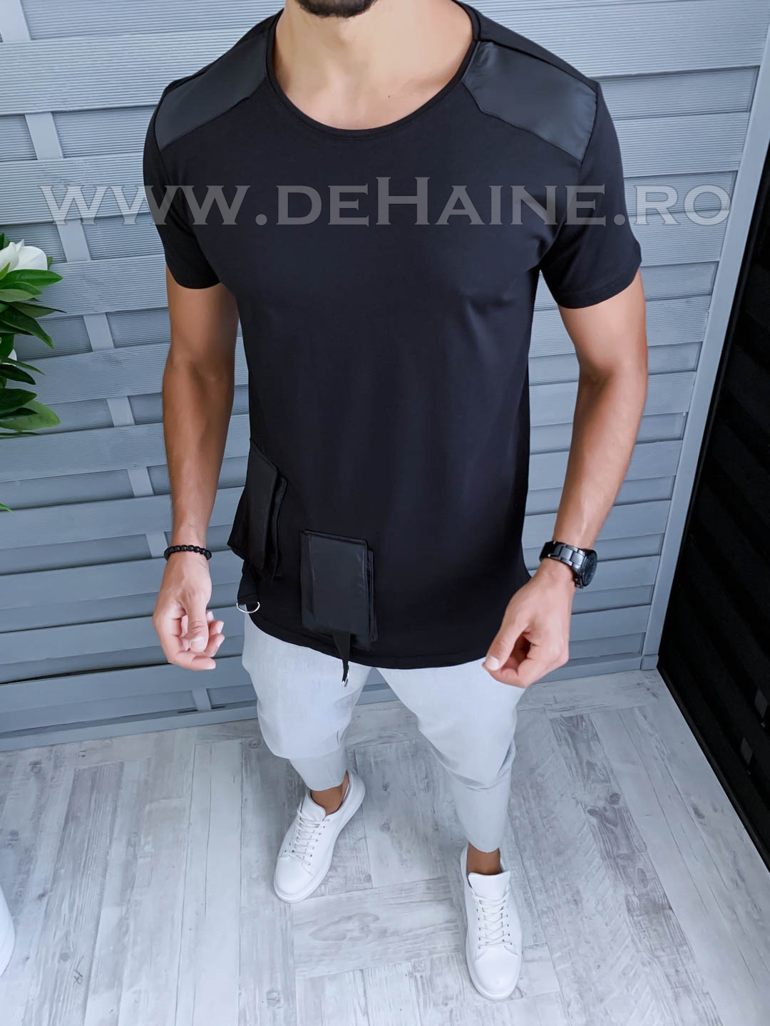 Tricou barbati negru slim fit vagabond b1946 p10-2